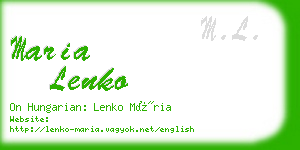maria lenko business card
